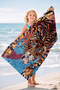 Artistic Beach Towel with Tiger Figure-Bohemian Marine Colorful Pool Sea Quick Drying Microfiber Towel