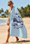 Children's Beach Towel with Sea Theme and Whale Figure - Marine Blue Cute Pool Quick-Drying Beach Cover