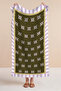 Floral Striped Modern Beach Towel - Bohemian Lilac Khaki Mediterranean Style Quick-Dry Microfiber Towel - 7