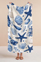 Sea Shell Star Seahorse Beach Towel - Marine Mediterranean Blue White Quick Dry Microfiber Towel - 2