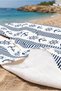 Çapa Dümen Marine Beach Towel Cover - Navy Blue White Striped Nautical Sand-Repellent Towel Cover - 5