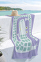 Children's Beach Towel with Crocodile Figure - Modern Pastel Lilac Unisex Quick-Drying Microfiber Towel - 4