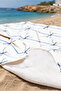Stylish Beach Towel with Bow and Stripes - Minimalist Blue and White Pool Sea Quick-Dry Microfiber Towel - 5