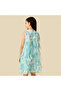 Round Neck Sleeveless Ruffle Dress with Floral Print - 3