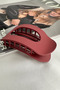Burgundy Matte Finish Oval Comb Detail Hair Clip (10cm) - 3