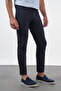 Navy Blue Side Pocket Knitted Slim Fit Casual Cotton 5 Pocket Trousers 1003260906 - 2