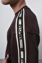 Men's Regular Fit T-Shirt with Stripe Detail, Brown - 4