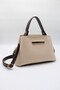 Women's Cream Brown Crossbody Hand and Shoulder Bag with Internal Pocket, Front Accessory and Belt Detail - 4