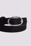 Women's Oval Silver Buckle 110 cm Standard Black Women's Belt - 4