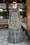Rengin Shawl Patterned Shirt Dress Green - 7