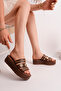 Leather Dusty High Padded Sole Stone Orthopedic Slippers Ald100 - 3