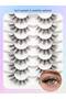7 Pairs Transparent Handle Cat Eye Lashes Natural Lightweight Reusable Soft Comfortable for Daily and Parties Use Perfect Gift - 2