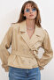 Women's Belted Short Trench Coat 5970 - K. Beige - 5