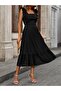 Summer's Favorite Women's Strappy Square Neck Backless Bow Detailed Midi Aerobin Dress - 4