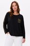 Bamboo Fabric Long Sleeve Blouse with Stone Detail