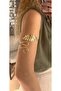 Gold Leaf Pattern Upper Arm Accessory – Adjustable Bohemian Arm Bracelet - 2