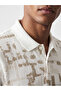 Esvab • Modern & Distinctive Devrik Roba Collar Embroidered Raschel Men's T-Shirt - 3