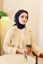 وشاح إبرولي بلون واحد - كريستال-أزرق داكن - 5