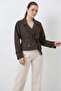 Women's Classic Collar Belted Double Button Light Brown Trench Coat - 5