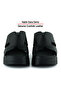 Hermine Plus Black Genuine Calfskin Special Cut Wedge Heeled Slippers - 6