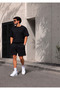 2-Piece Shorts Men's (Black-Grey) Basic Summer Shorts Set - Comfortable Fit Above the Knee 2-Piece Economic Package - 4