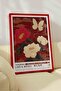Peony Flower Butterfly Painting Red – Nishiki Embroidery Art Poster – Red Framed