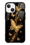 iPhone 13 Mini Yellow Galaxy Butterfly Design Glossy Phone Case