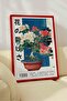 Flowering Bonsai Azalea Potted Painting Retro – Botanical Illustration Art Poster – Red Framed