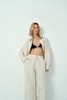Lace-Up Linen Trousers High Waist with Pockets Straight Fit - Lyna - 2