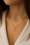Gold Color Bow Figured Steel Necklace Women's Daily Stylish Jewelry - 5