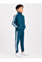 Boy's Cotton Stand Collar Tracksuit Set 26103 -Petrol - 2