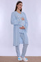 Cotton Maternity Pajama and Dressing Gown Set Effortt - Blue - 7