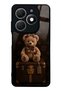 Tecno Spark 20 Luxury Brown Teddy Design Glossy Phone Case