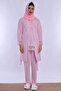 Effortt Maternity Pajama Set with Hijab, Comfortable Cut, Breastfeeding Feature, and Robe - Pink - 3