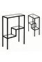 FFD Modern 3-Tier Glass Console Table - Black Metal Frame Tempered Glass, Pre-Assembled Entryway Side Table