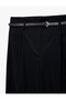 High Waist Striped Carrot Pants with Belt Detail and Pockets - Navy Blue Striped - 4