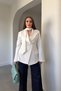 Premium Belt Detailed Jacket - White