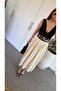 Double Belted Pleated Skirt Cream - 3