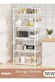 5 Tier Storage Shelves, Stable Kitchen Shelf Organizer, Storage Rack with Armrests