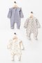 Baby 100% Cotton Fresh Flower and Olive 3-Piece Booties Jumpsuit Newborn Hospital Release Baby Clothes 0-3 Months