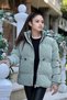 Girls' Nova Fabric Hooded Pocketed Elastic Waist Drawstring Waterproof Winter Coat Km4013 - 2