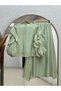 Eleni Suit with Ruffled Sleeves and Voile Skirt-En842 Water Green - 8