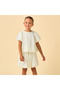 Crew Neck Short Sleeves Top and Skirt Set with Sequin Detail