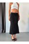 Women's Polka Dot Softtouch Modal Fabric High Waist Maxi Long Fish Skirt Hk9934 - 7