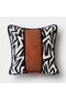 "Line & Leather" Leather Cushion Cover - 45X45