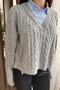 Women's Knitwear Shirt Collar Sweater Gray - 2