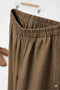 Women's Loose-Fit Fabric Trousers with Thick Elastic Waistband Soil - 2