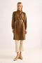 Aerobin tunic with dominant collar and belt in brown