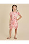 Girls Pink Printed Dress