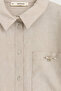 Plus Size Lyocell Tunic with Pockets - Stone - 2